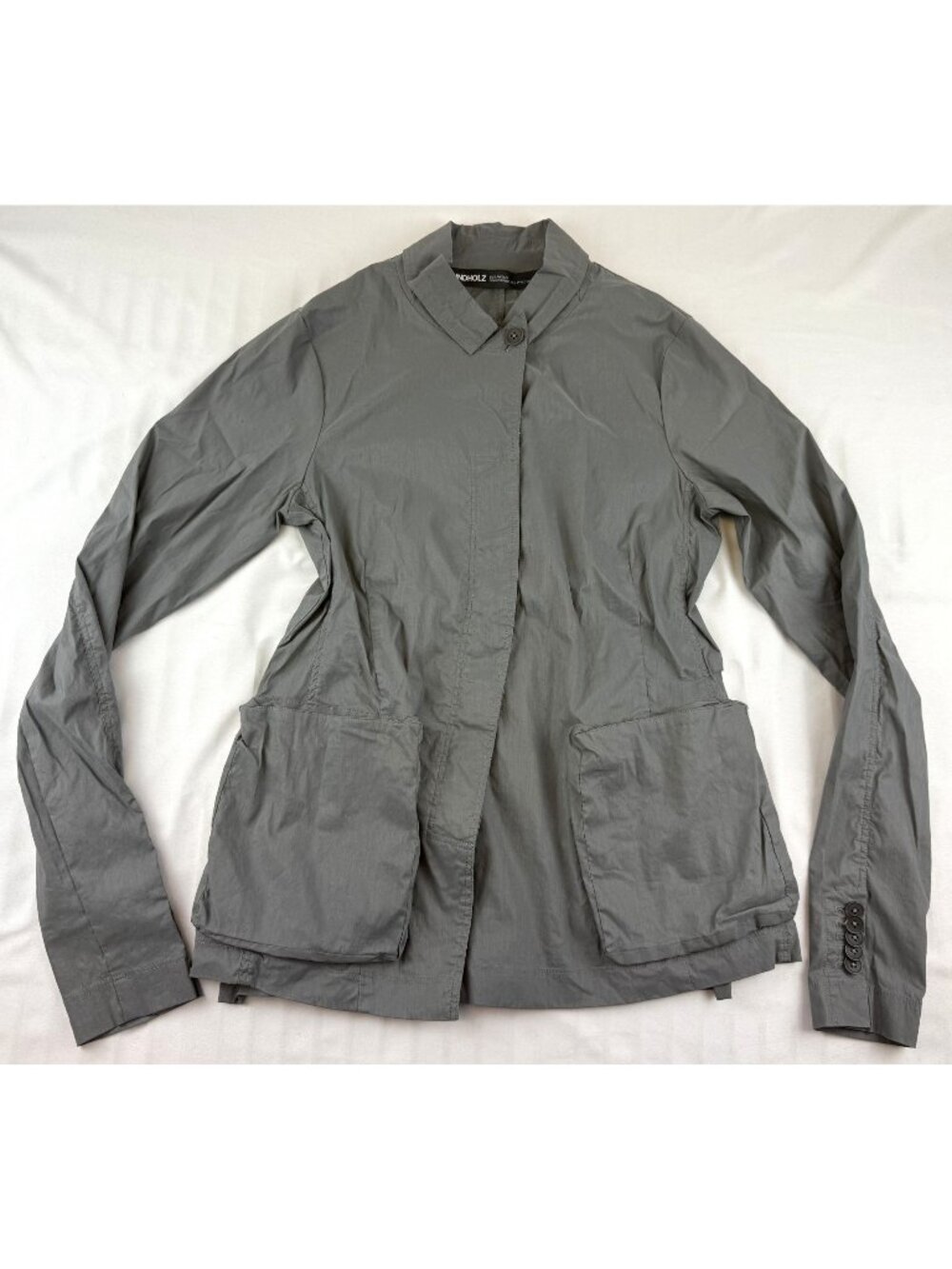 RUNDHOLZ Gray Designer Button Avantgarde pocket Blazer Linen Jacket Size M
